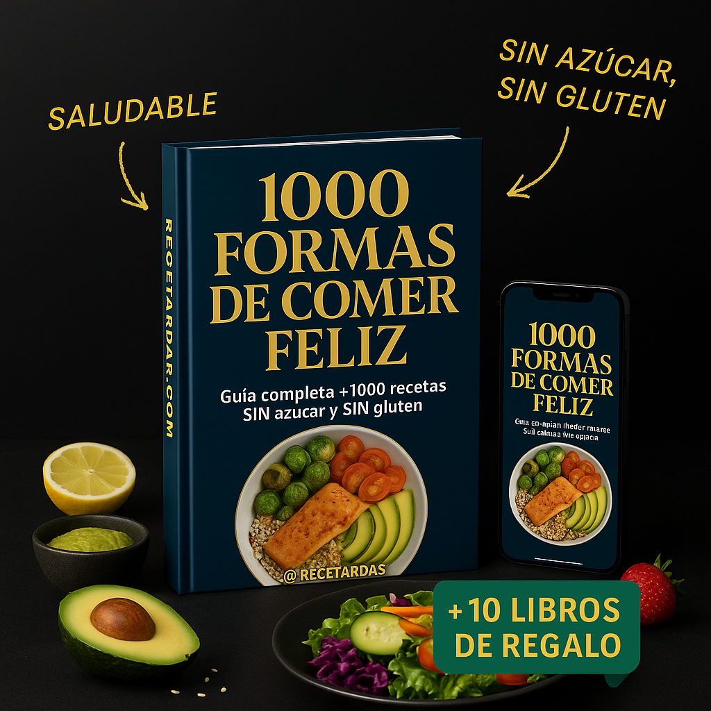1000 Formas de Comer Feliz +10 Libros de Regalo 🎁 – Guía digital sin azúcar ni gluten